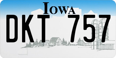 IA license plate DKT757