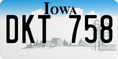 IA license plate DKT758