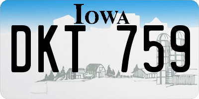 IA license plate DKT759