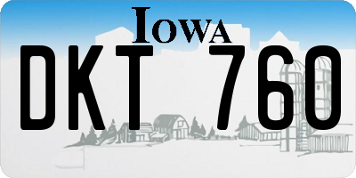 IA license plate DKT760
