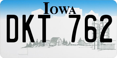 IA license plate DKT762
