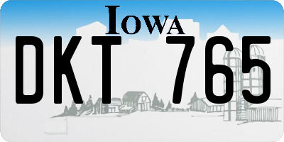 IA license plate DKT765