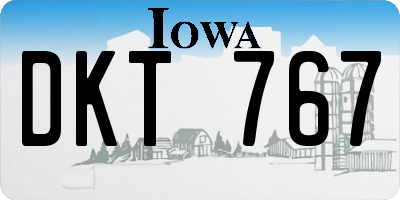 IA license plate DKT767