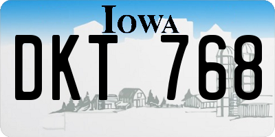 IA license plate DKT768