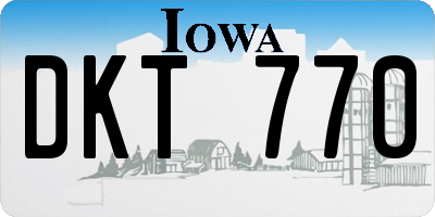 IA license plate DKT770