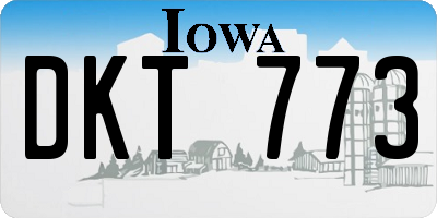 IA license plate DKT773