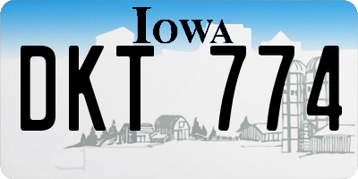 IA license plate DKT774