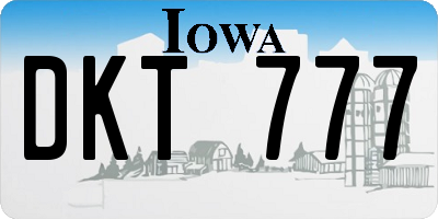 IA license plate DKT777