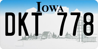IA license plate DKT778