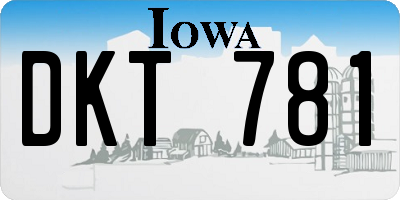 IA license plate DKT781