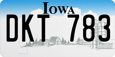 IA license plate DKT783
