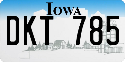 IA license plate DKT785