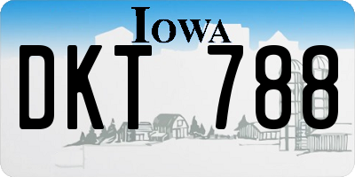 IA license plate DKT788