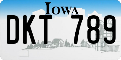 IA license plate DKT789