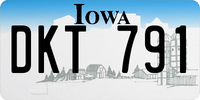 IA license plate DKT791