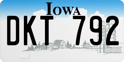 IA license plate DKT792