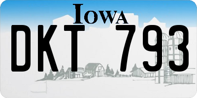 IA license plate DKT793