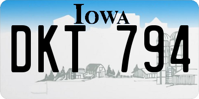 IA license plate DKT794