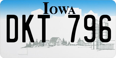 IA license plate DKT796