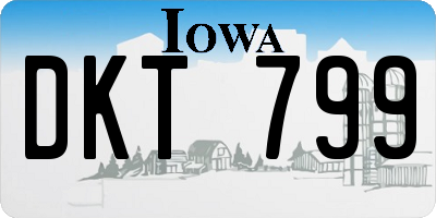 IA license plate DKT799
