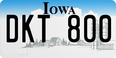 IA license plate DKT800