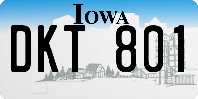 IA license plate DKT801