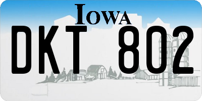 IA license plate DKT802
