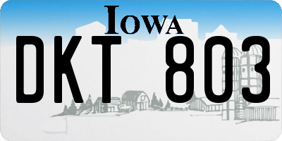 IA license plate DKT803
