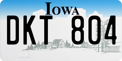 IA license plate DKT804