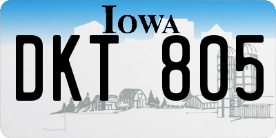 IA license plate DKT805