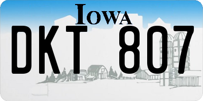 IA license plate DKT807
