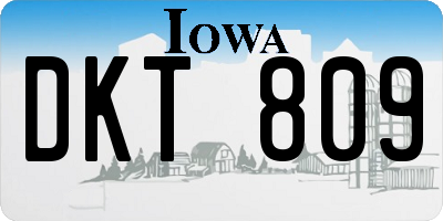 IA license plate DKT809