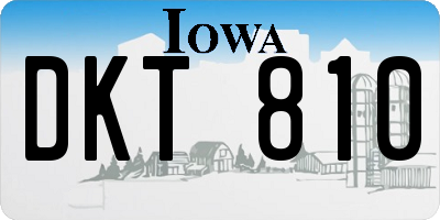 IA license plate DKT810