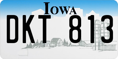 IA license plate DKT813