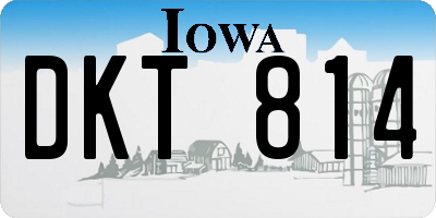 IA license plate DKT814