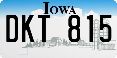 IA license plate DKT815