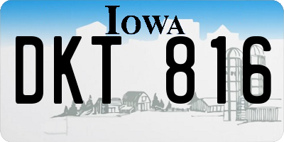 IA license plate DKT816