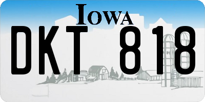 IA license plate DKT818