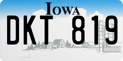 IA license plate DKT819