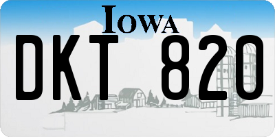IA license plate DKT820