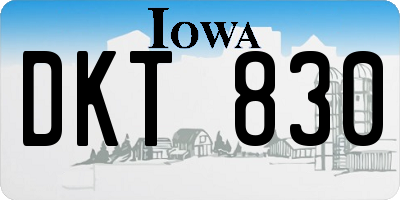 IA license plate DKT830