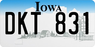 IA license plate DKT831