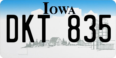 IA license plate DKT835