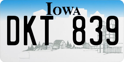 IA license plate DKT839