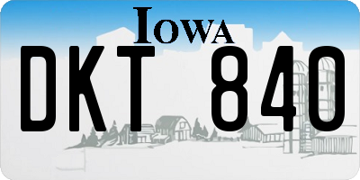 IA license plate DKT840