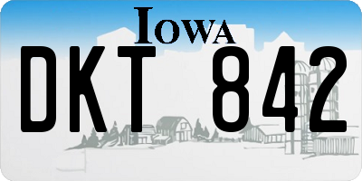 IA license plate DKT842