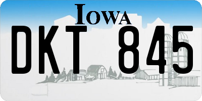 IA license plate DKT845
