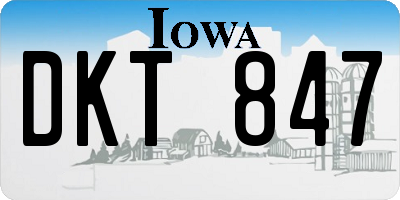 IA license plate DKT847