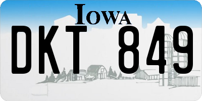 IA license plate DKT849