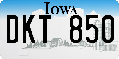 IA license plate DKT850